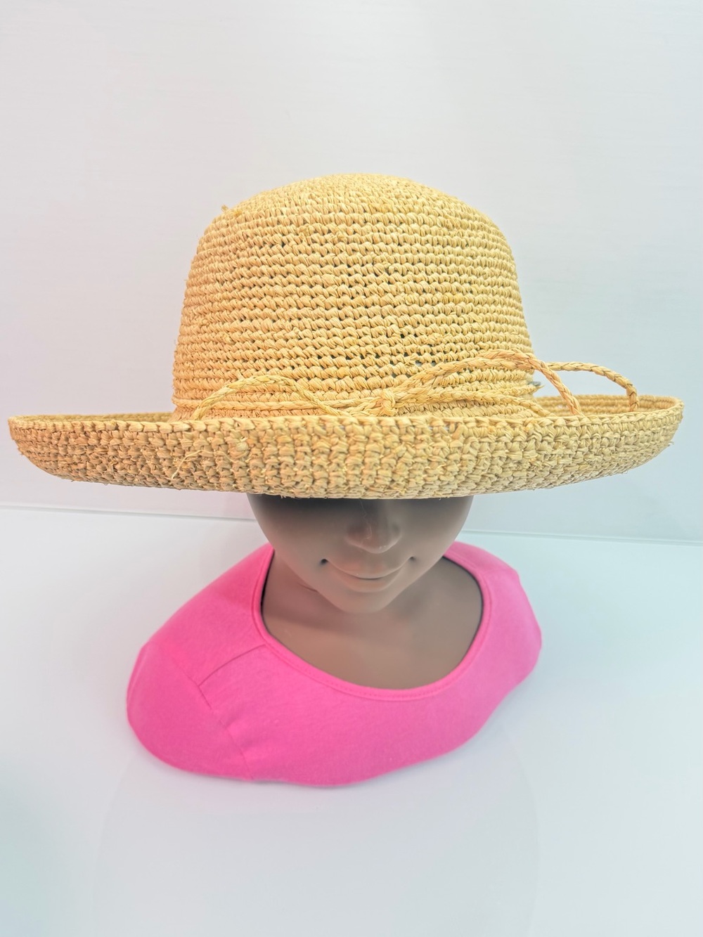 Scala Collezione Raffia Wide Brim Sun Hat Natural Woven One Size